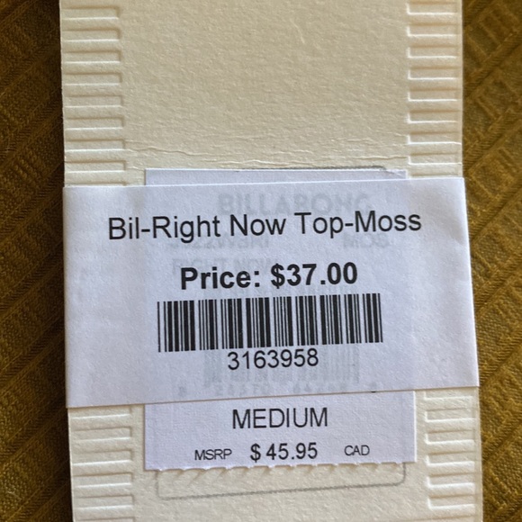 NWT BILLABONG mustard orange crop top moss size M - Picture 5 of 5